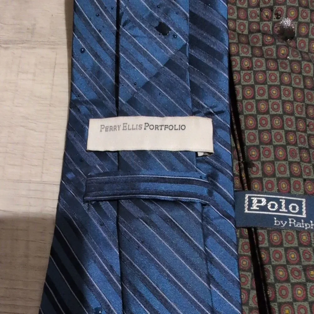 LOT OF 5 VINTAGE Silk ties Givenchy Polo Ralph Lauren Claiborne p Perry Ellis